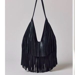 Urban Outfitters Silence + Noise Fringe Faux Leather Hobo Bag (NWT)